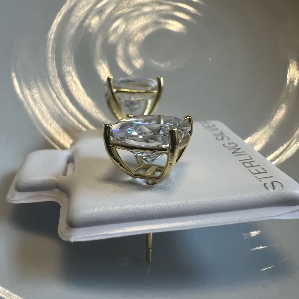 Sterling Silver Square Stud Earrings View 3
